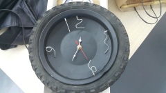 Wall clock design made with recycled materials